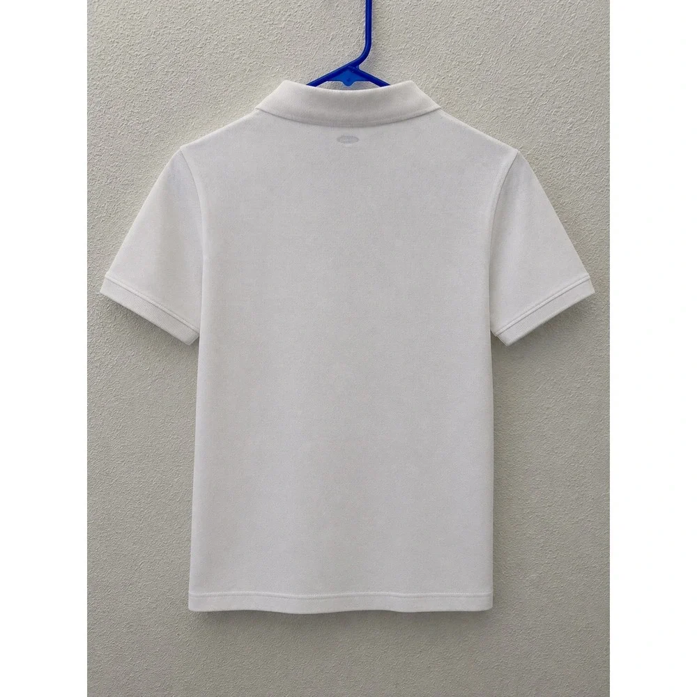 Old Navy Boys White Short Sleeve Pique Polo Shirt Size L 10-12 NWT